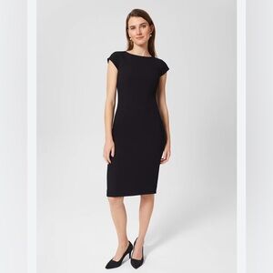 Marianna Short Sleeve Sheath Cocktail Dress Black Size 10